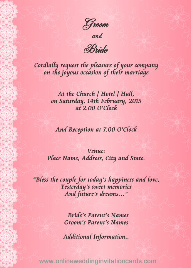 Wedding Invitation Cards Samples Wedding Invitation Cards Samples