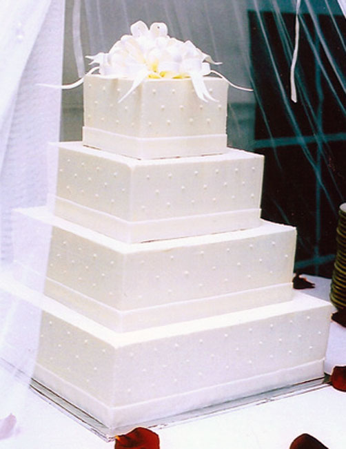 White Square Wedding Cake
