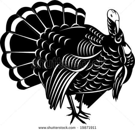 Wild Turkey Clip Art Black and White