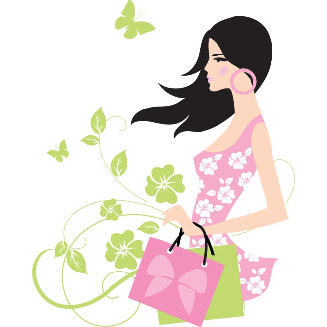 Women Shopping Vector Art Free