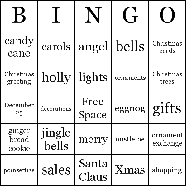 Word Bingo Cards