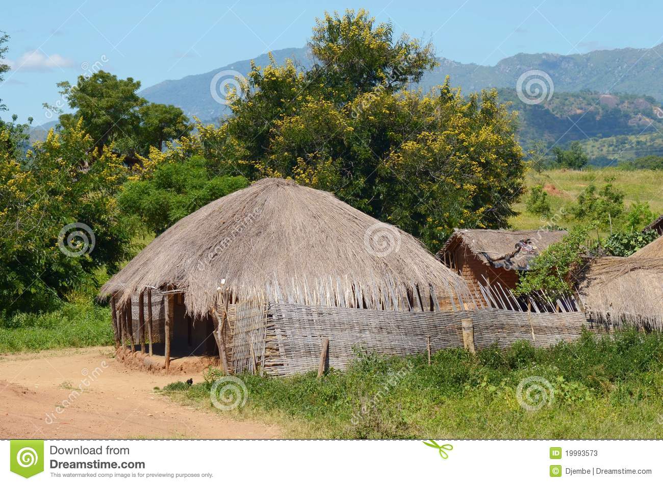 African Thatched Roof Village