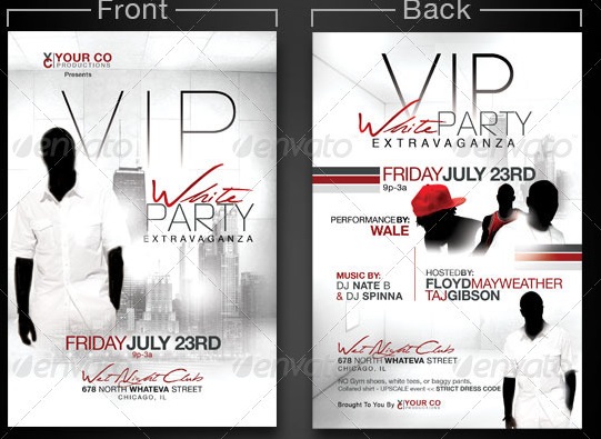 All White Party Flyer Templates
