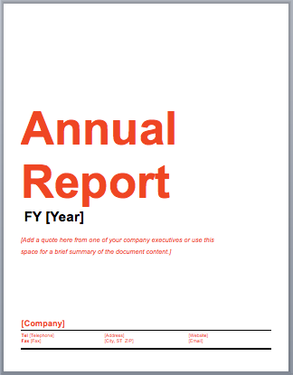 Annual Report Template Microsoft Word