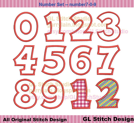 Applique Numbers Machine Embroidery Designs