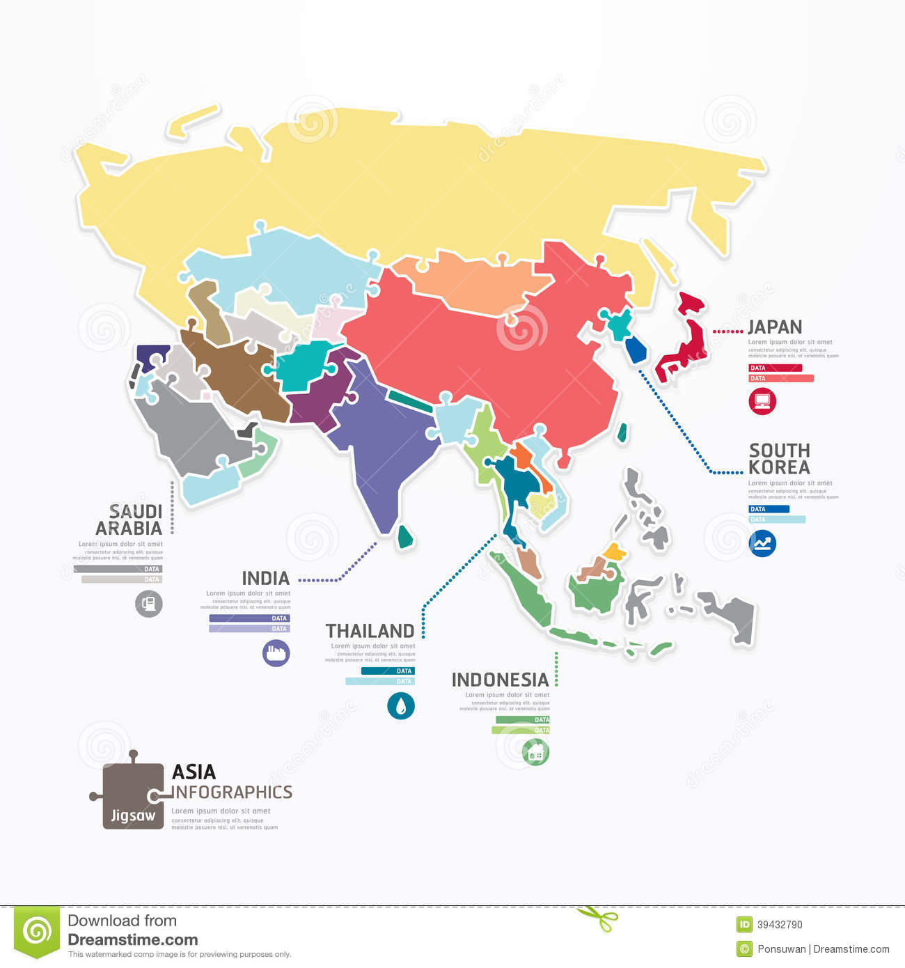 Asia Map Template