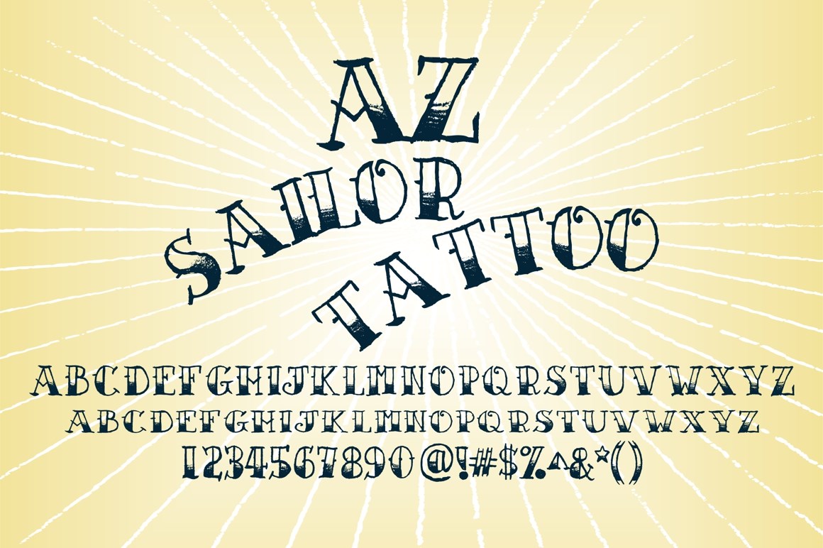 AZ Sailor Tattoo Font