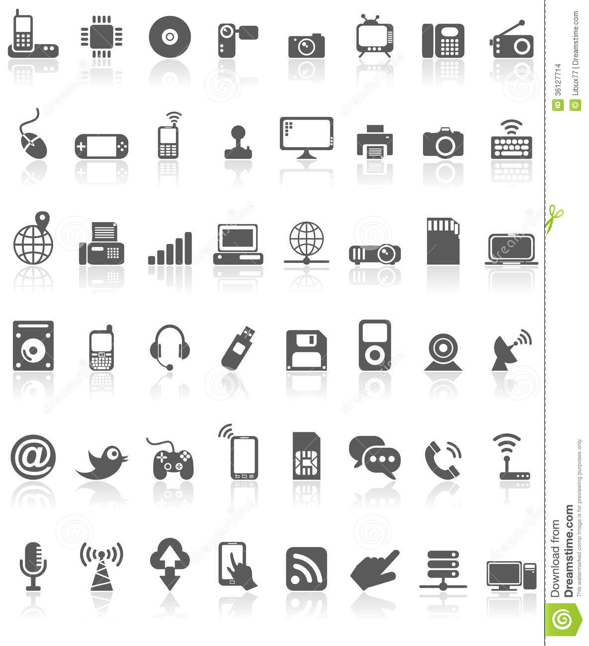 Background White Technology Symbols Icons