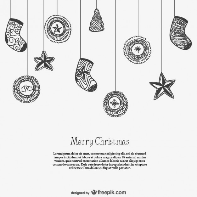 Black and White Christmas Ornaments Templates