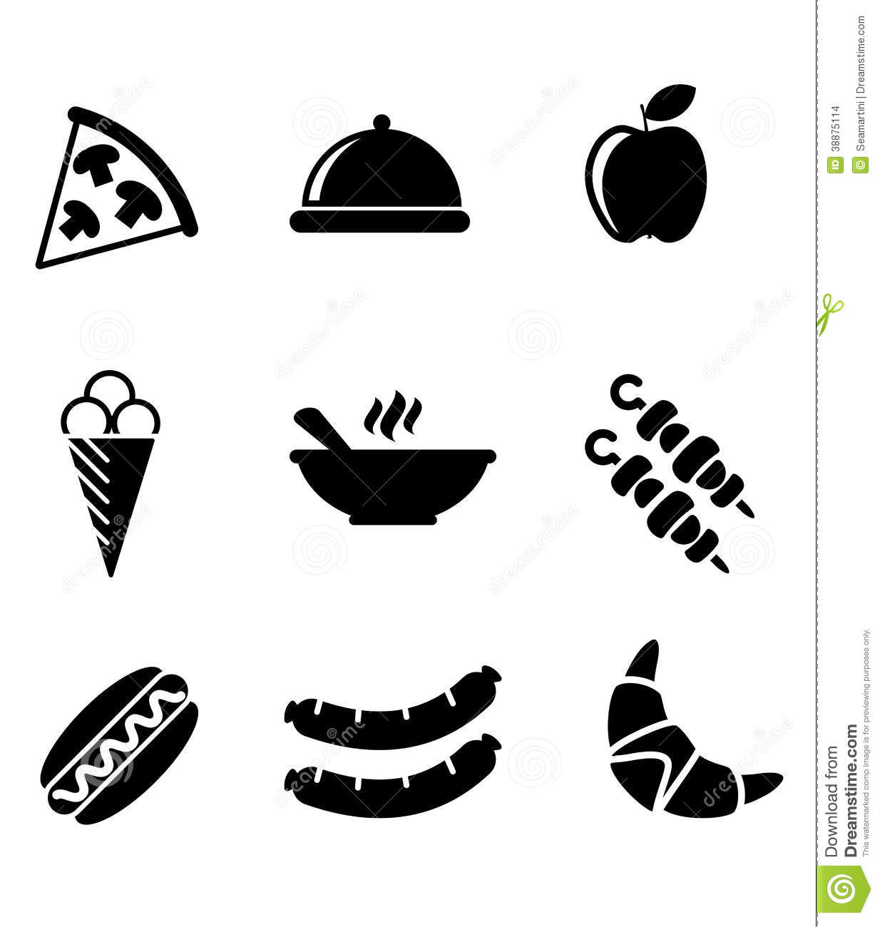 Black and White Food Icons