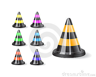 Black and White Safety Cone Icon