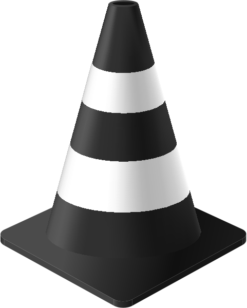 Black and White Traffic Cone