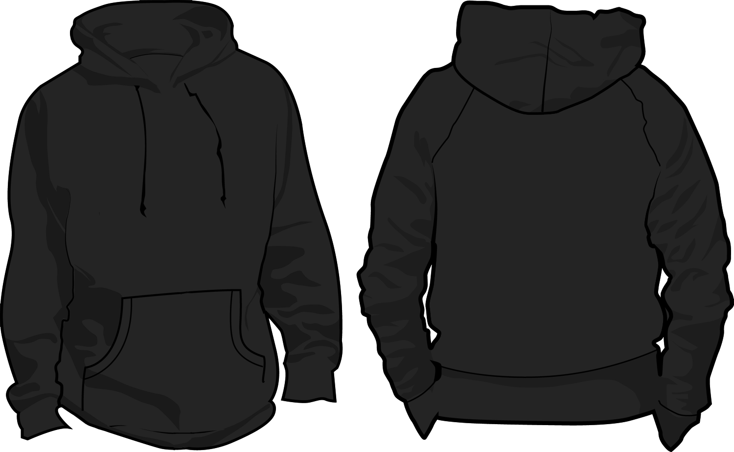 Black Hoodie Template Front And Back