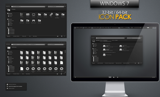 Black Windows 7 Icon Pack