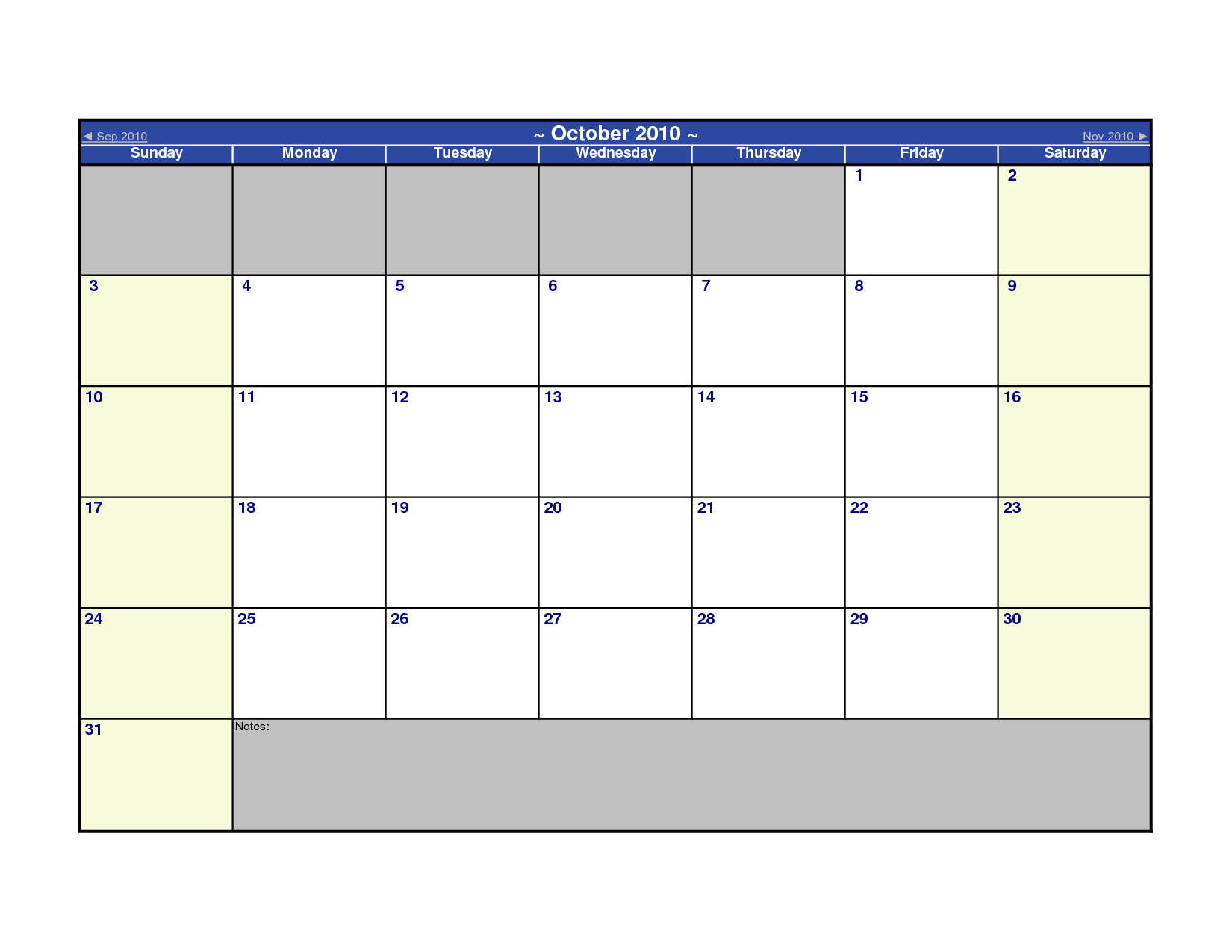 Blank Calendar Template Microsoft Word