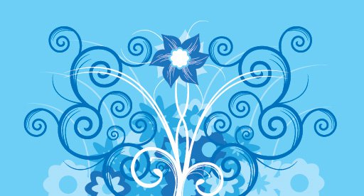 Blue Flower Swirl Clip Art