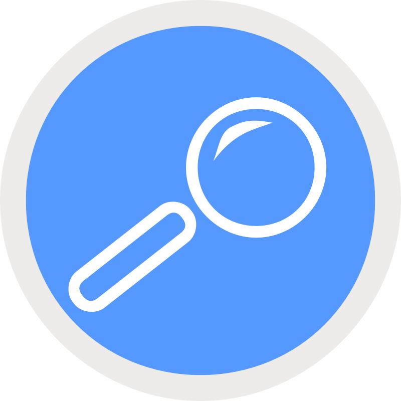 Blue Magnifying Glass Icon