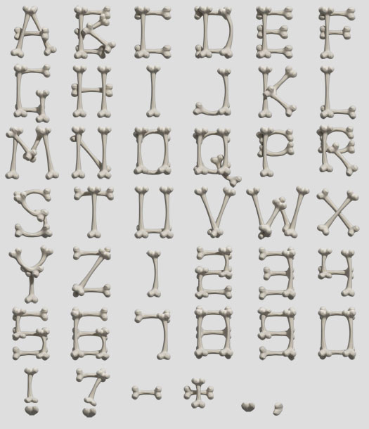 12 Bone Letters Font Alphabet Images