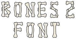 Bone Font Alphabet Letters