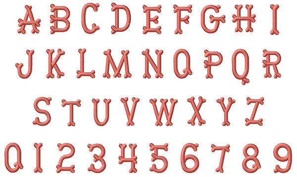 Bone Font Alphabet Letters