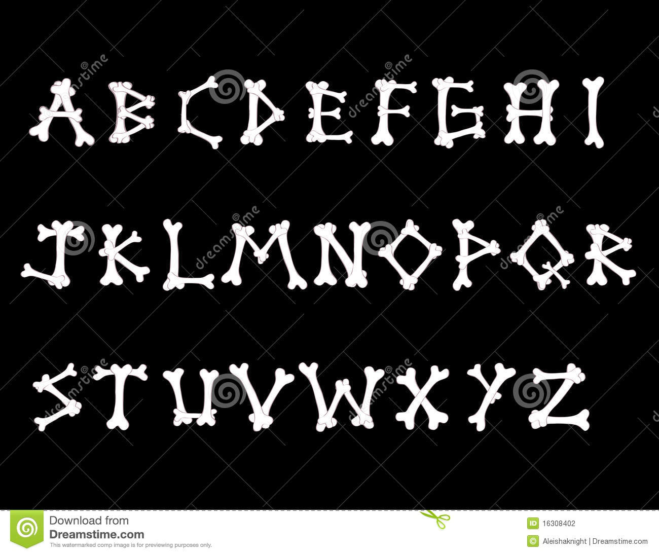 Bone Shaped Alphabet Letters