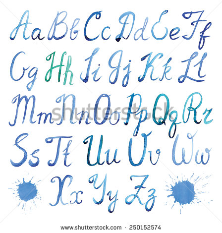 Calligraphy Alphabet Uppercase and Lowercase Letters