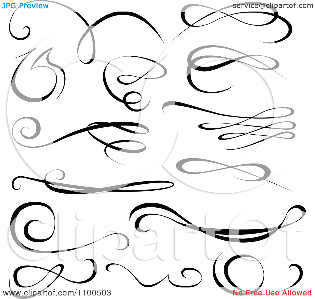 Calligraphy Swirls Free Vector Clip Art