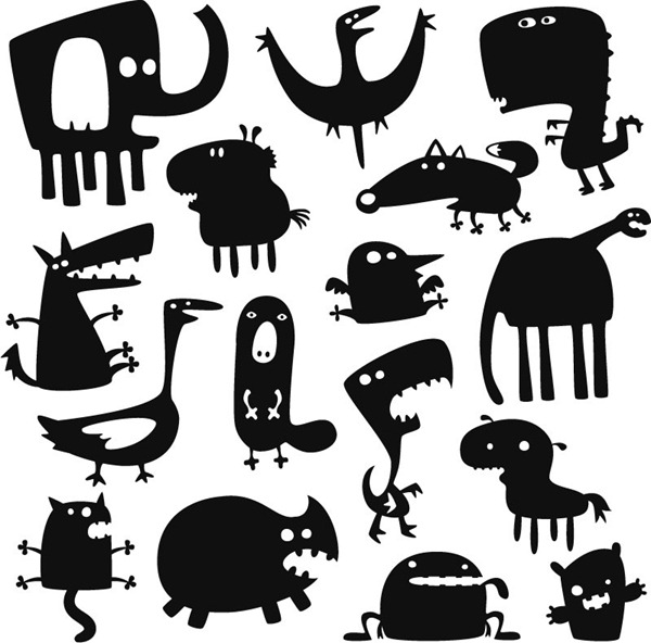 Cartoon Monster Silhouette