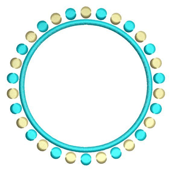 Circle Dot Monogram Frame Embroidery
