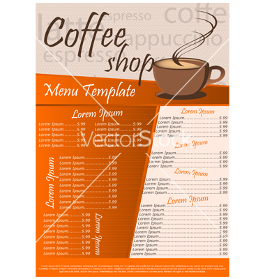 Coffee Shop Menu Vector