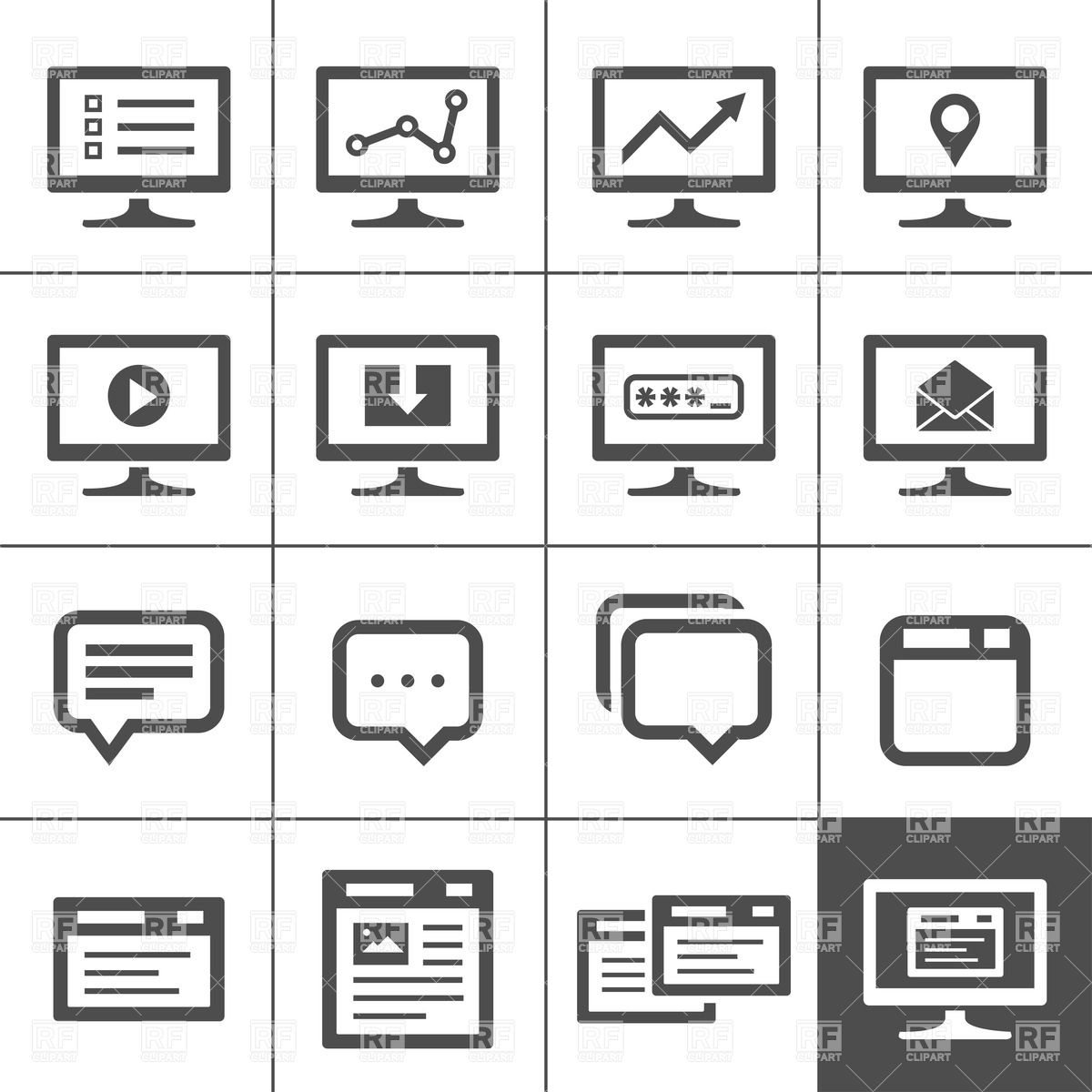 Computer Screen Icon Symbols
