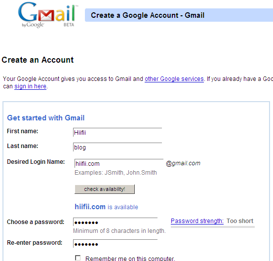 Create Gmail Account