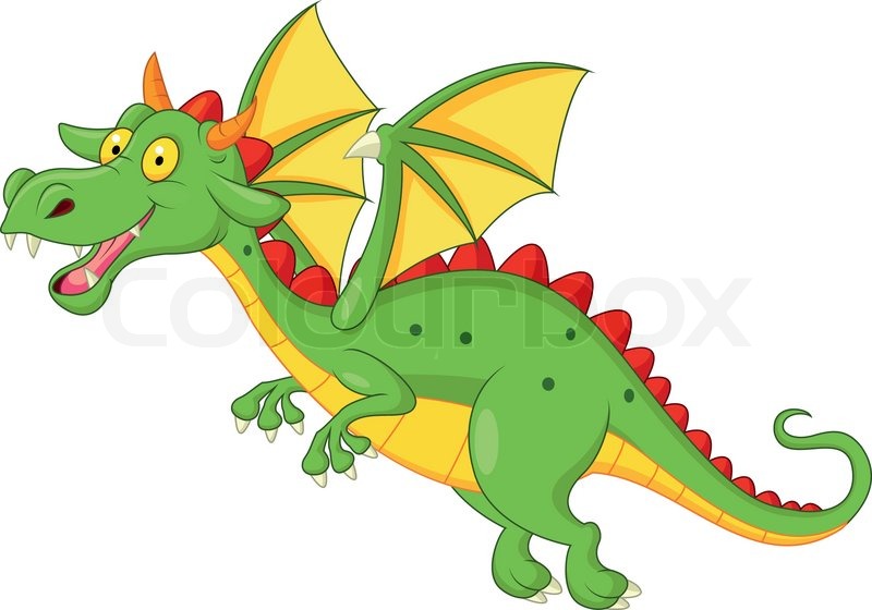 Cute Cartoon Dragon Flying