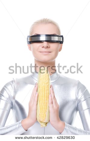 Cyber Woman with Corn