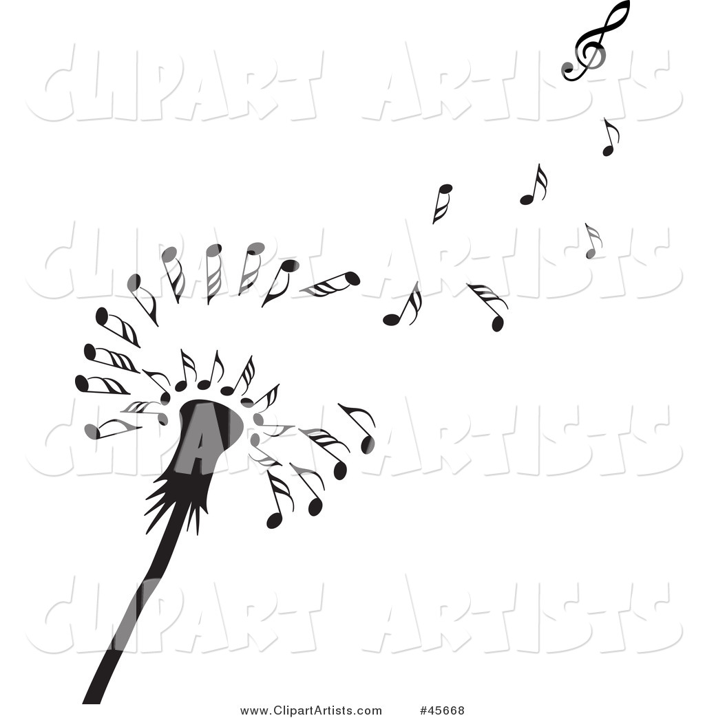 Dandelion Music Notes Vector