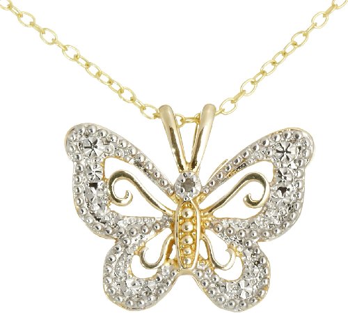 Diamond Butterfly Pendant Necklace