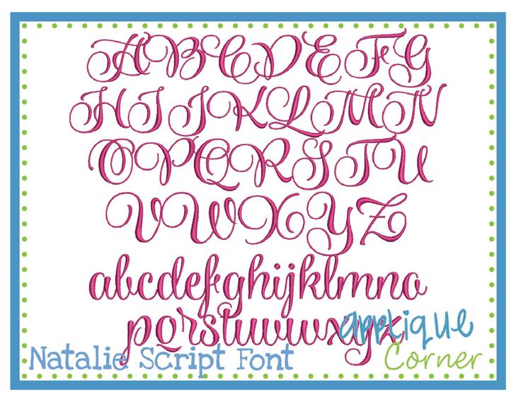 Embroidery Font Natalie Embroidery Font Natalie