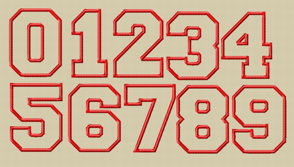 16 Number Applique Font Images