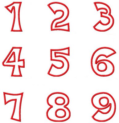 Embroidery Number Fonts