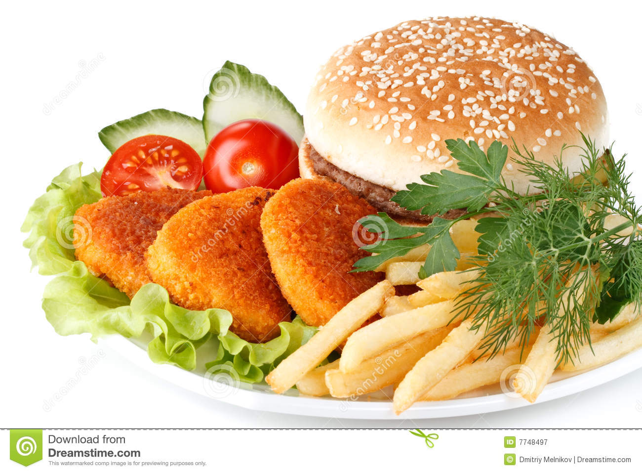 Fast Food and Vegetables Fast Food and Vegetables