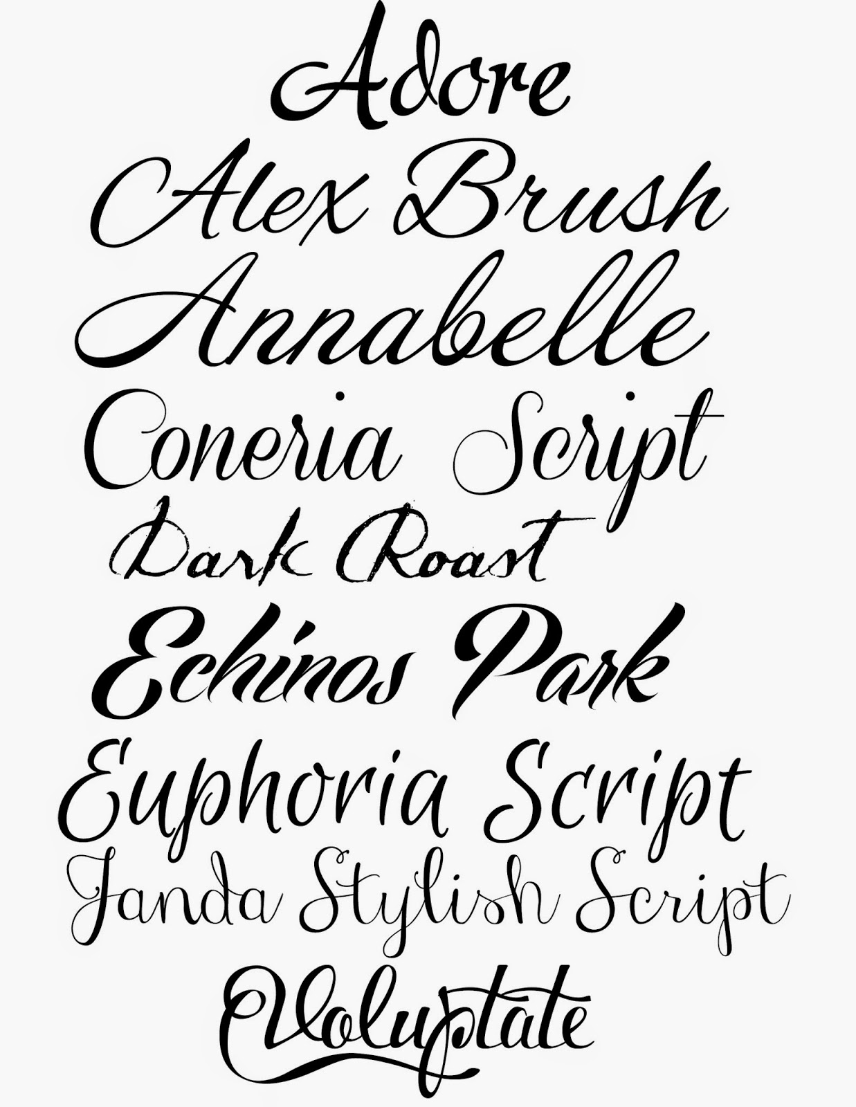 Free Cursive Calligraphy Fonts