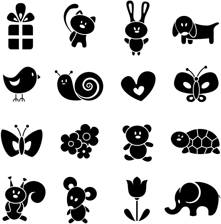 Free Cute Cartoon Animal Silhouette