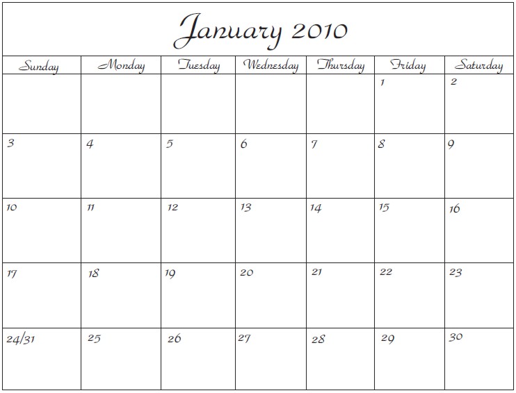Free Microsoft Word Calendar Template
