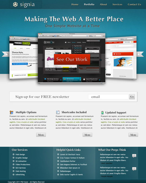 Free PSD Website Template