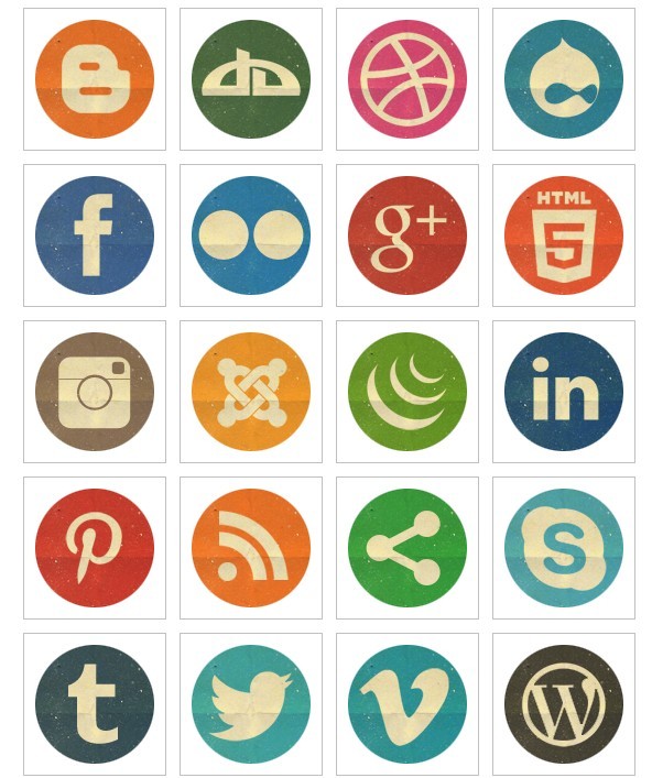 Free Round Social Media Icons