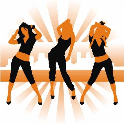 Free Vector Silhouettes Girls Dancing