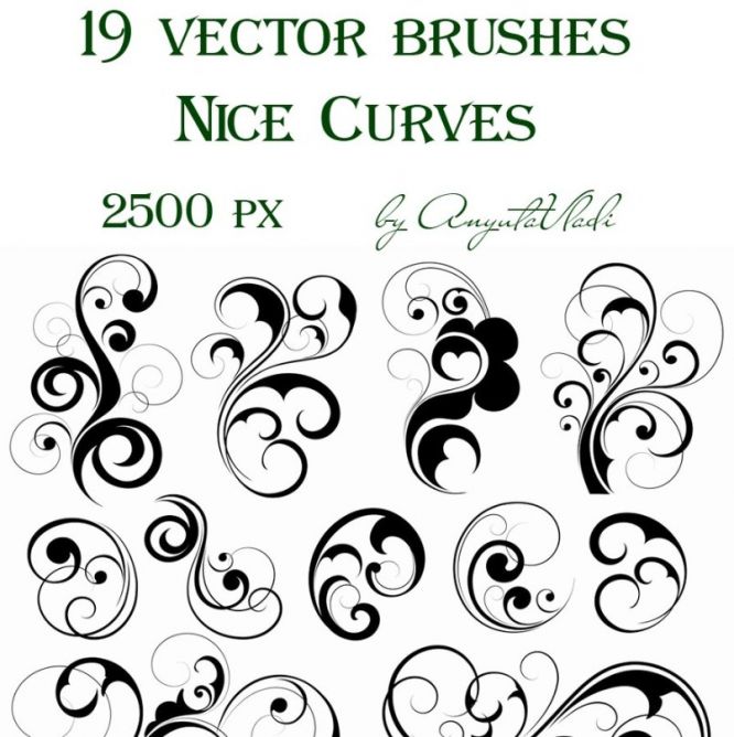 18 Brush Vector Swirls Images