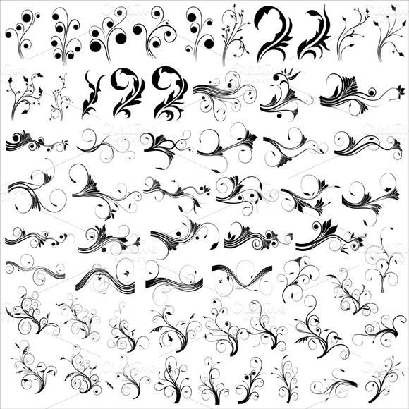 Free Vector Swirls Brushes Photoshop