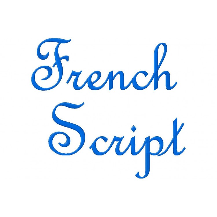 French Script Embroidery Font French Script Embroidery Font