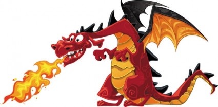Funny Cartoon Dragon Breathing Fire Funny Cartoon Dragon Breathing Fire